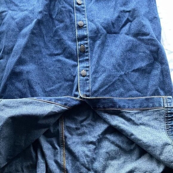 Vintage Bill Blass Women’s Below The Knee  Denim Blue Button Jean Skirt Sz 16 - Picture 2 of 15